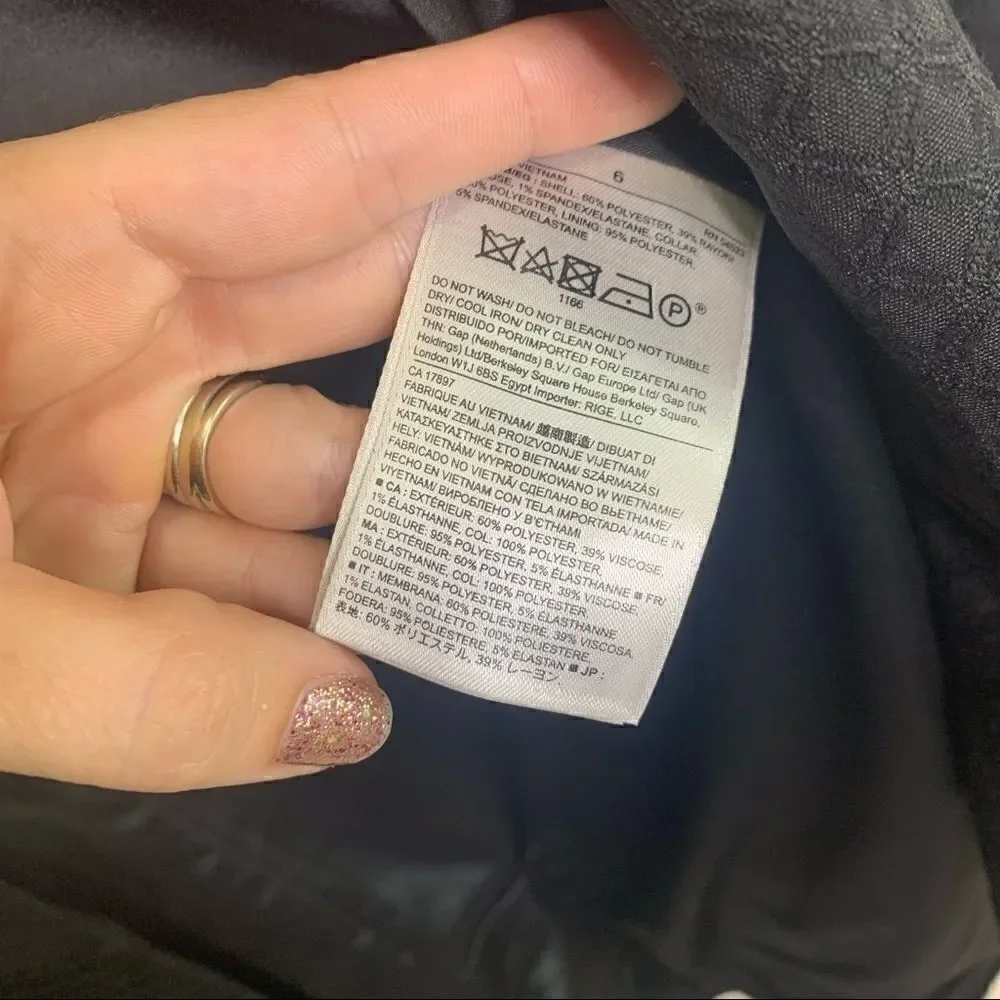 Banana republic black blazer jacket satin texture